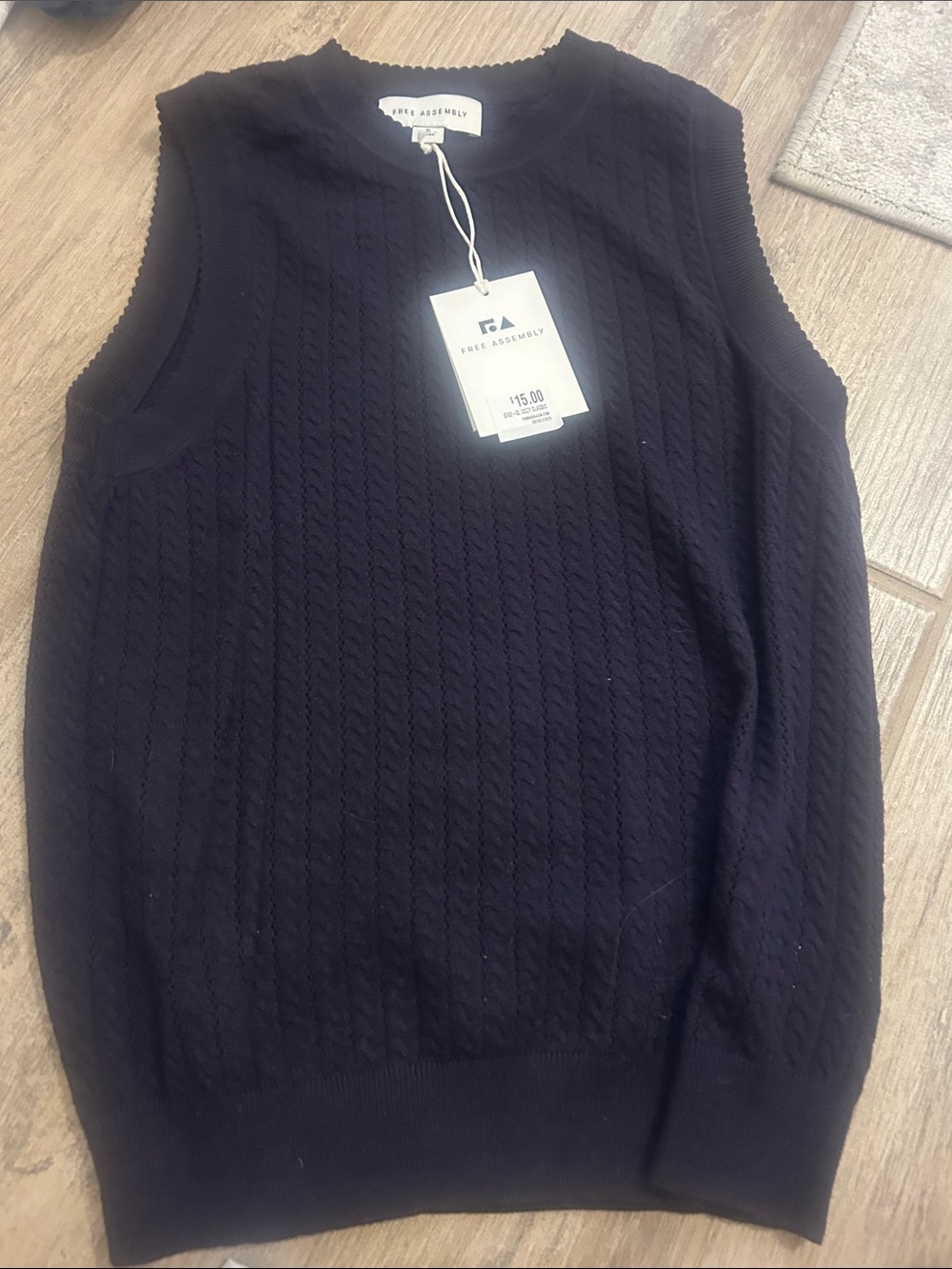 J. Crew Black Cable Knit Sleeveless Vest